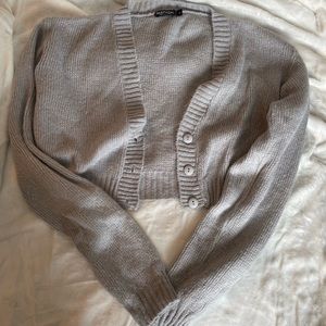 Grey cropped cardigan